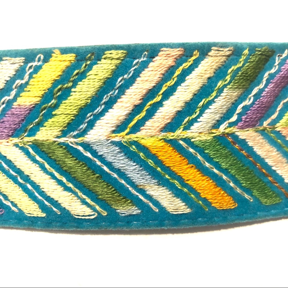 Multi Color Embroidered Boho Belt - Picture 4 of 5